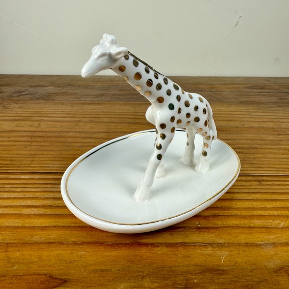 Anthropologie Giraffe Ring Dish | Gold Polka Dots | Trinket Holder - Picture 10 of 15